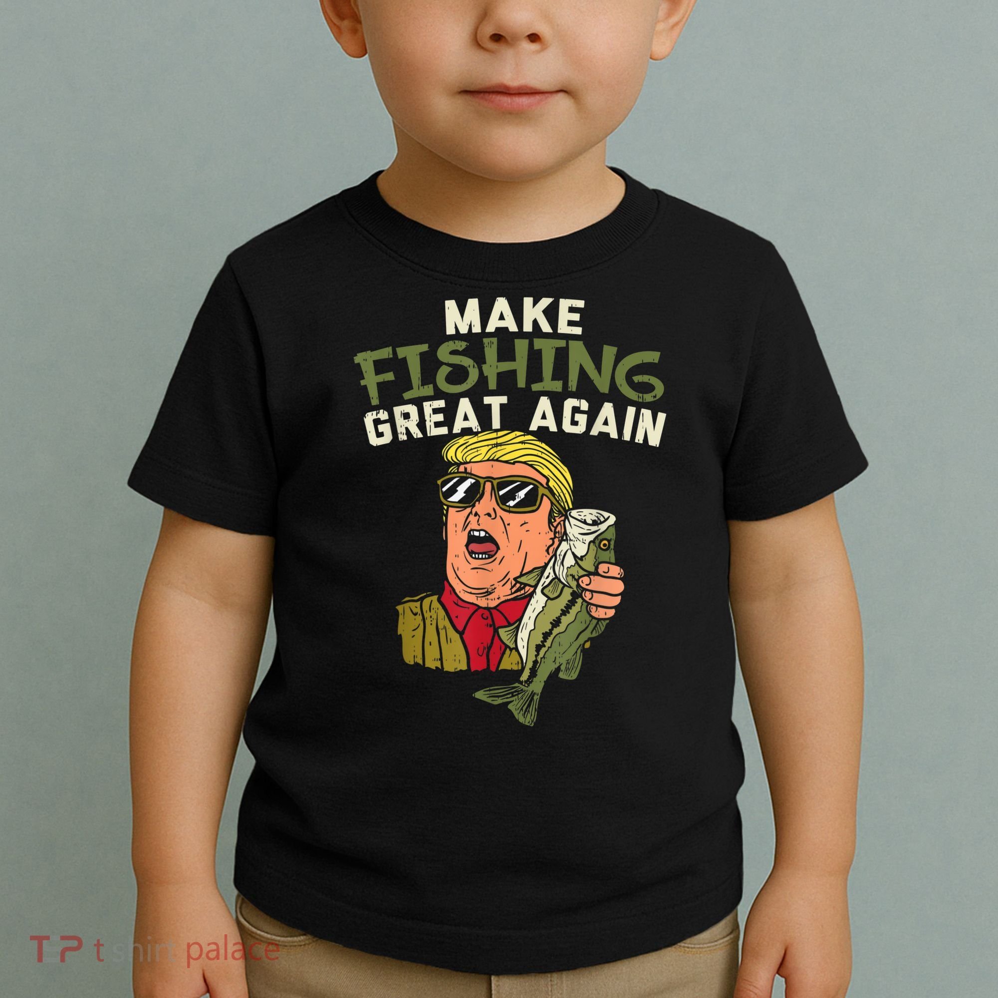 Make Fishing Great Again Trump Funny Fisherman Angler Toddler T-Shirt