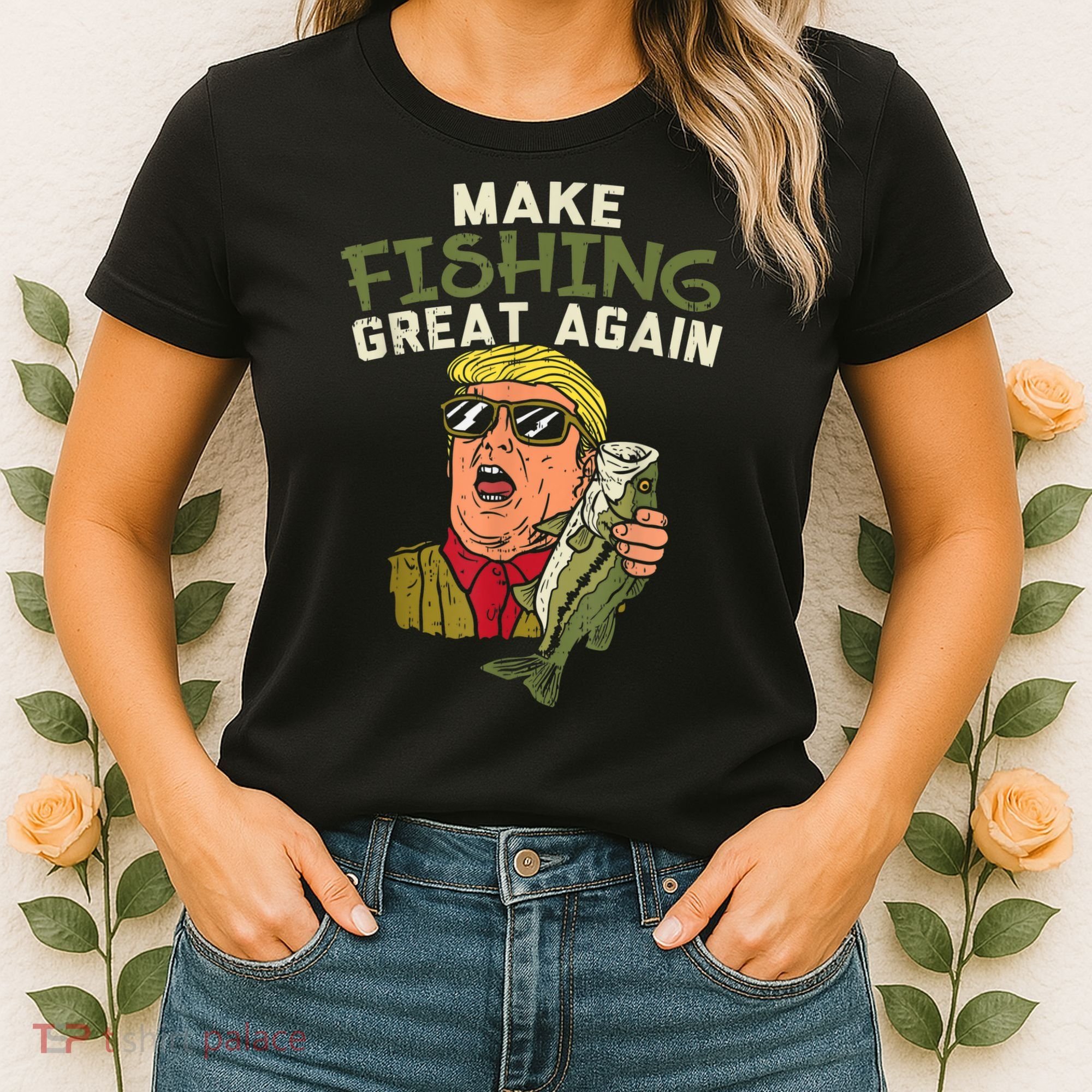 Make Fishing Great Again Trump Funny Fisherman Angler Women's T-Shirt
