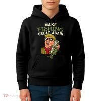Make Fishing Great Again Trump Funny Fisherman Angler Kids Hoodie thumb 4
