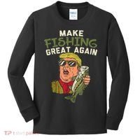 Make Fishing Great Again Trump Funny Fisherman Angler Kids Long Sleeve Shirt thumb 0