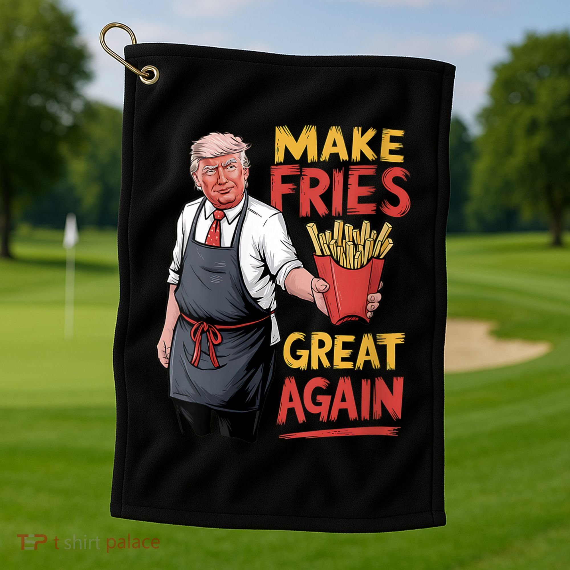 Make Fries Great Again Viral Doanld Trump Meme Golf Towel