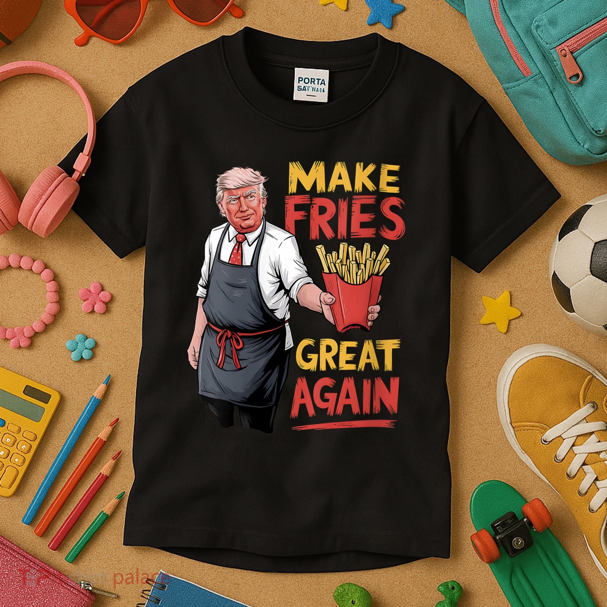 Make Fries Great Again Viral Doanld Trump Meme Kids T-Shirt