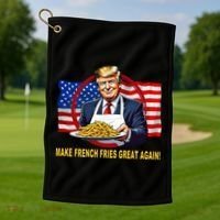 Make Fries Great Again Donald Trump Golf Towel thumb 1