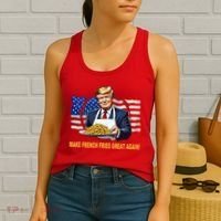 Make Fries Great Again Donald Trump Women's Tank Top thumb 2