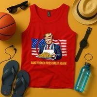 Make Fries Great Again Donald Trump Tank Top thumb 4