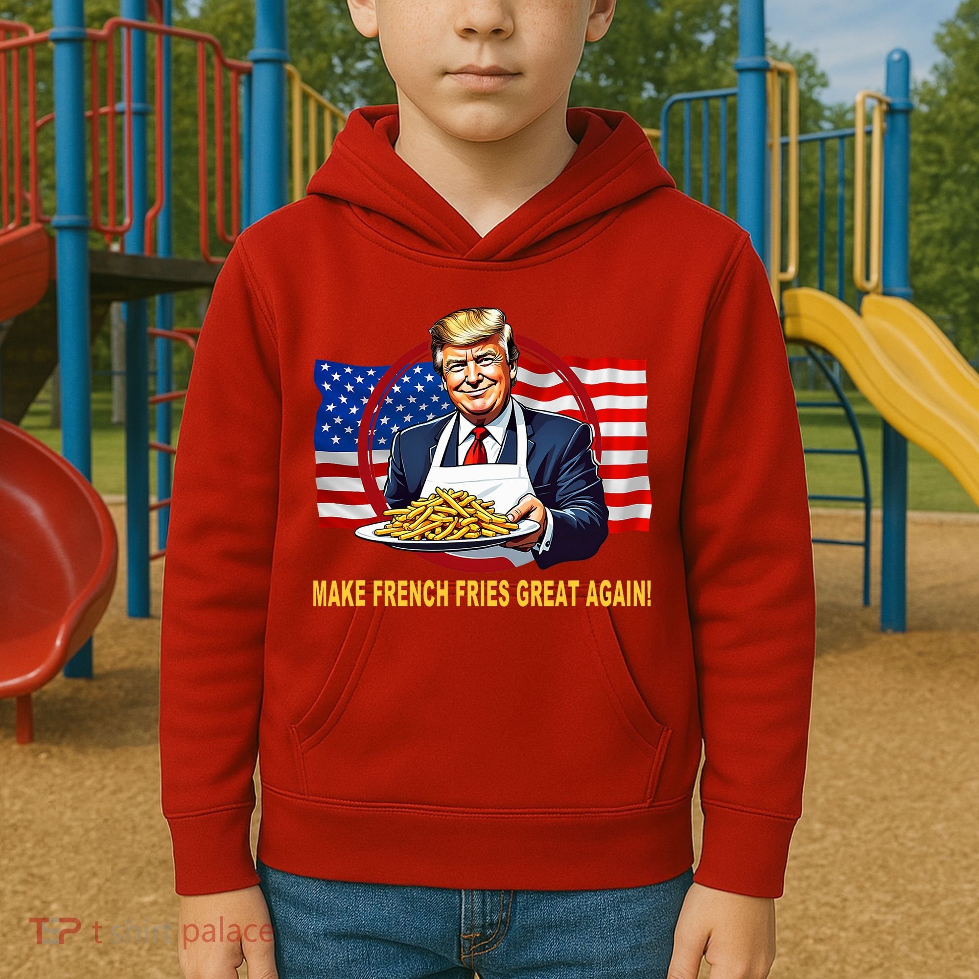 Make Fries Great Again Donald Trump Kids Hoodie