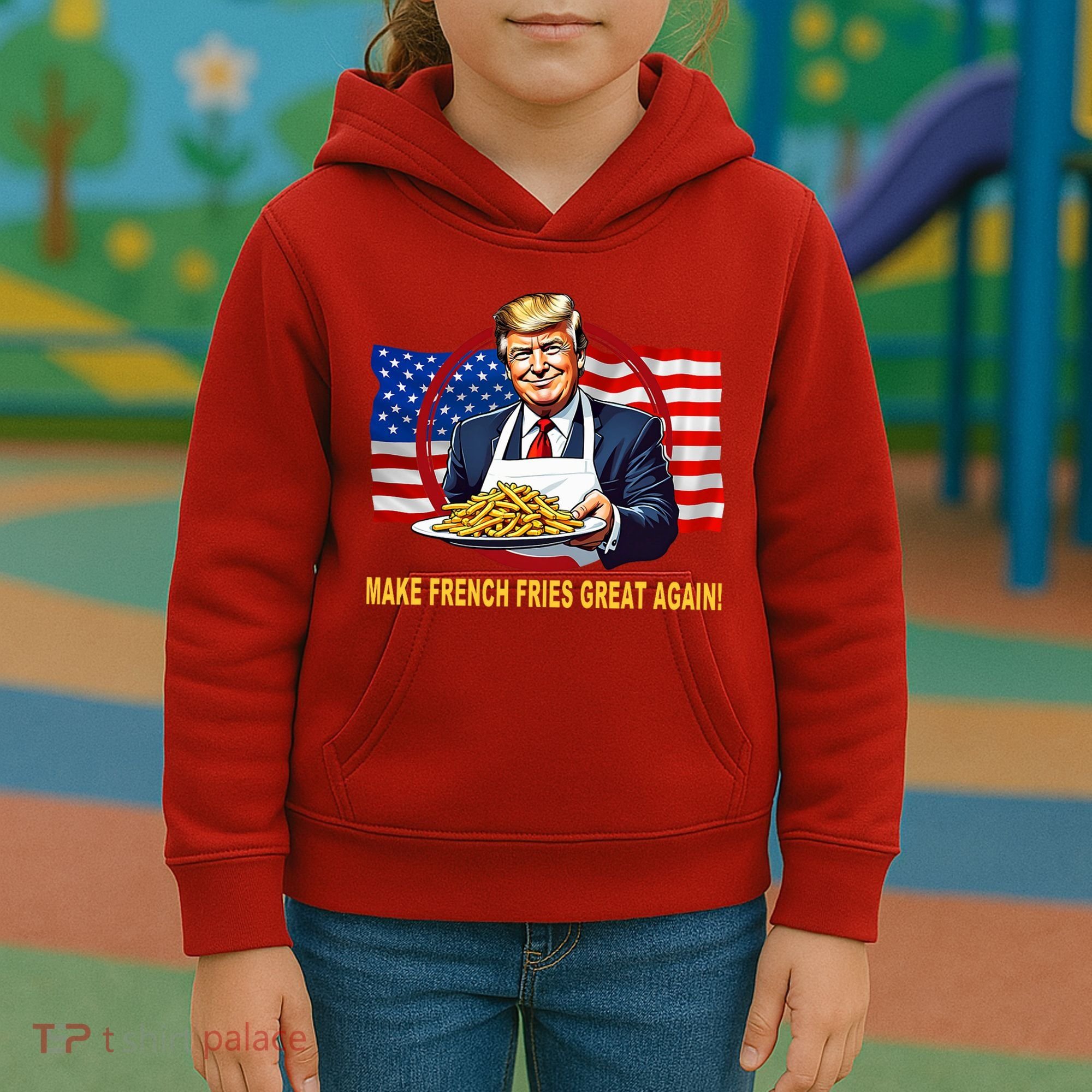 Make Fries Great Again Donald Trump Kids Hoodie