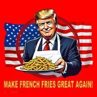 Make Fries Great Again Donald Trump Kids Long Sleeve Shirt thumb 2