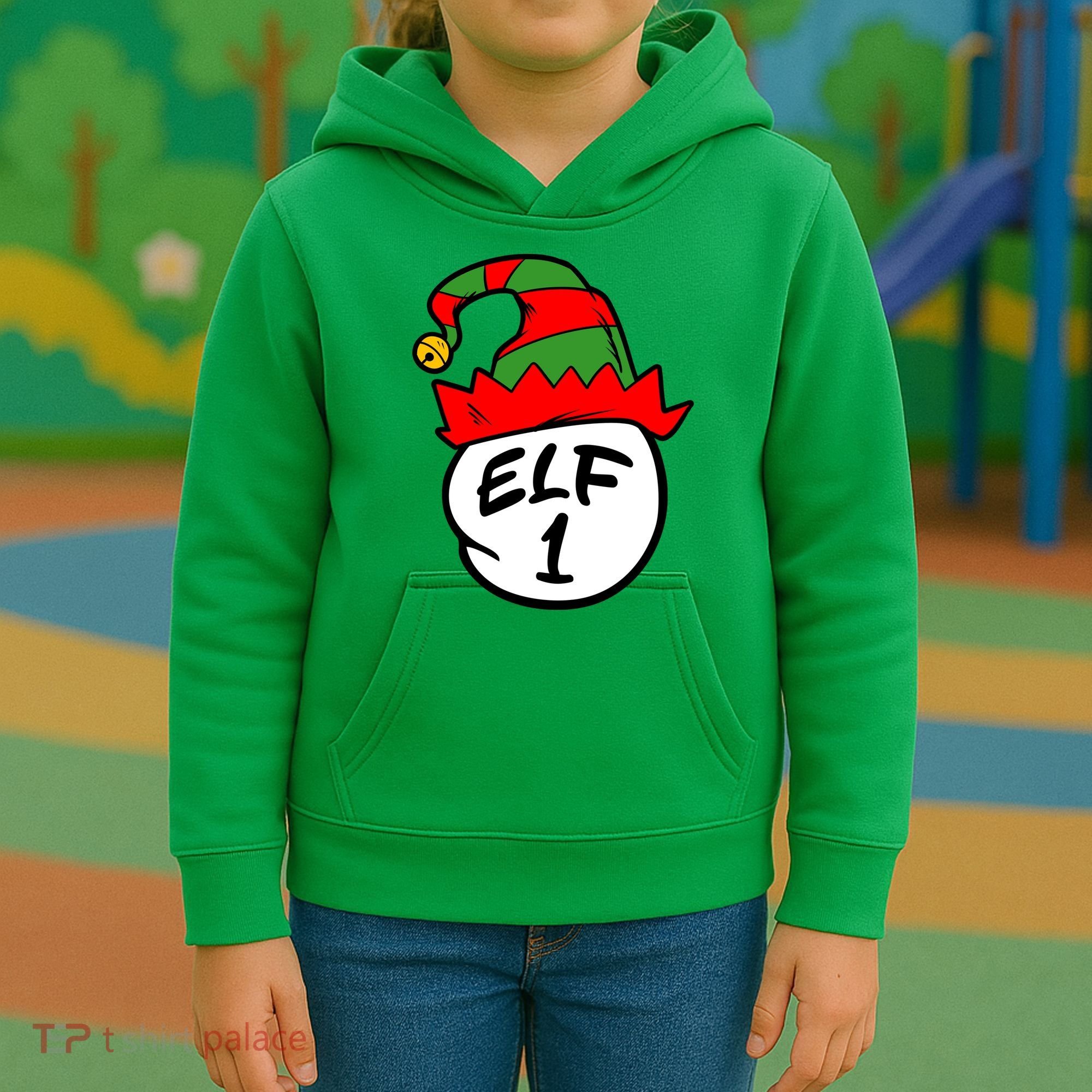 Matching Family Group Elf Hat 1 Kids Hoodie