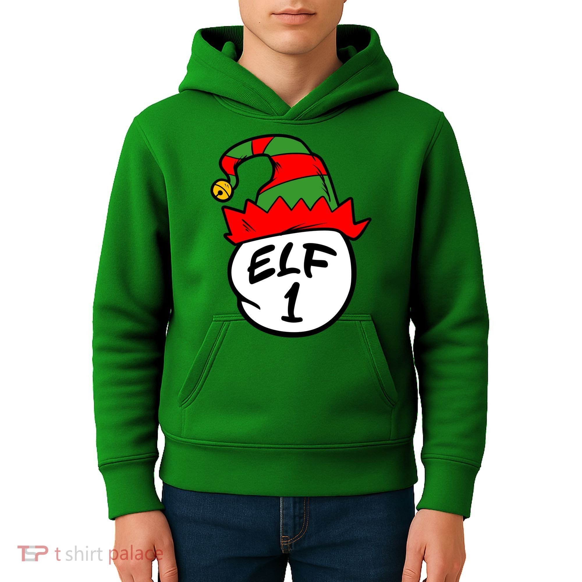 Matching Family Group Elf Hat 1 Kids Hoodie