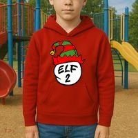 Matching Family Group Elf Hat 2 Kids Hoodie thumb 2