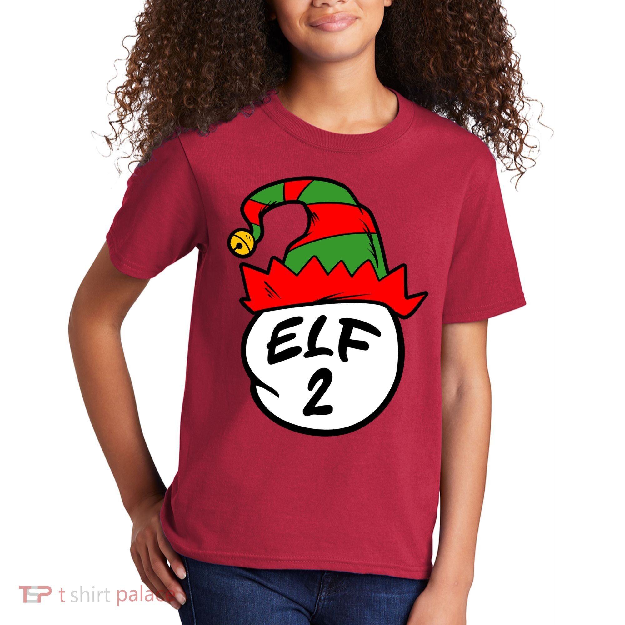 Matching Family Group Elf Hat 2 Kids T-Shirt