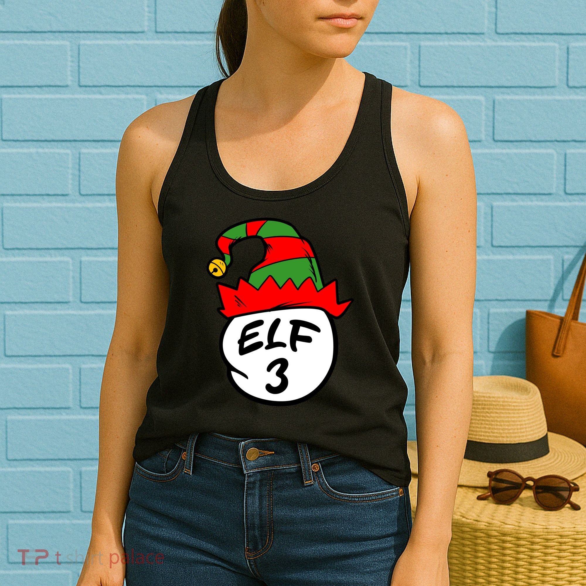 Matching Family Group Elf Hat 3 Women's Tank Top