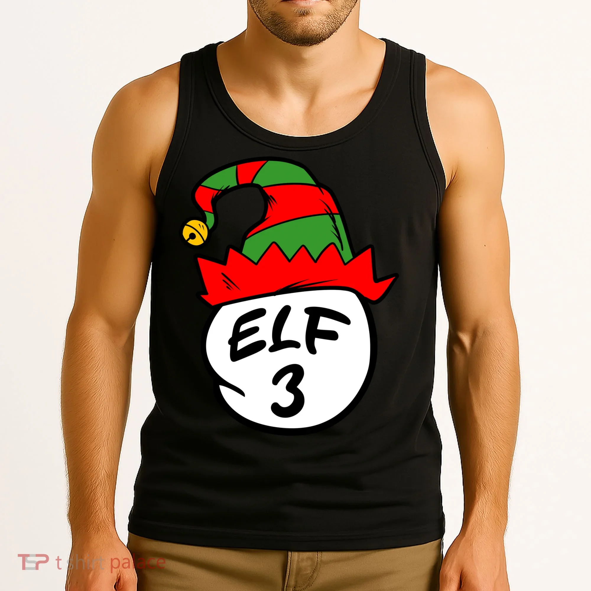 Matching Family Group Elf Hat 3 Tank Top