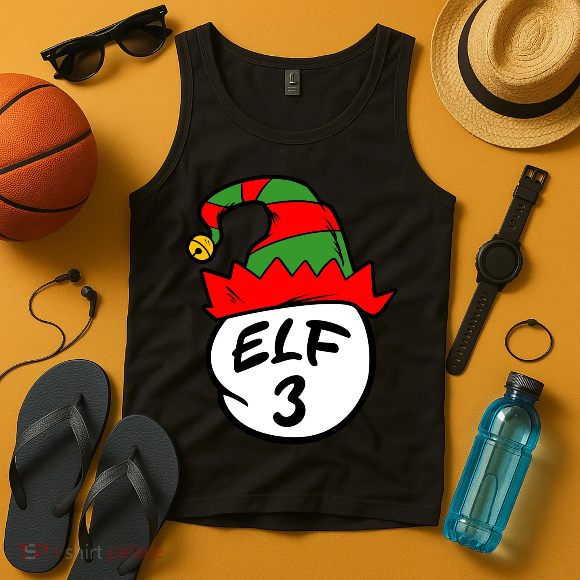Matching Family Group Elf Hat 3 Tank Top