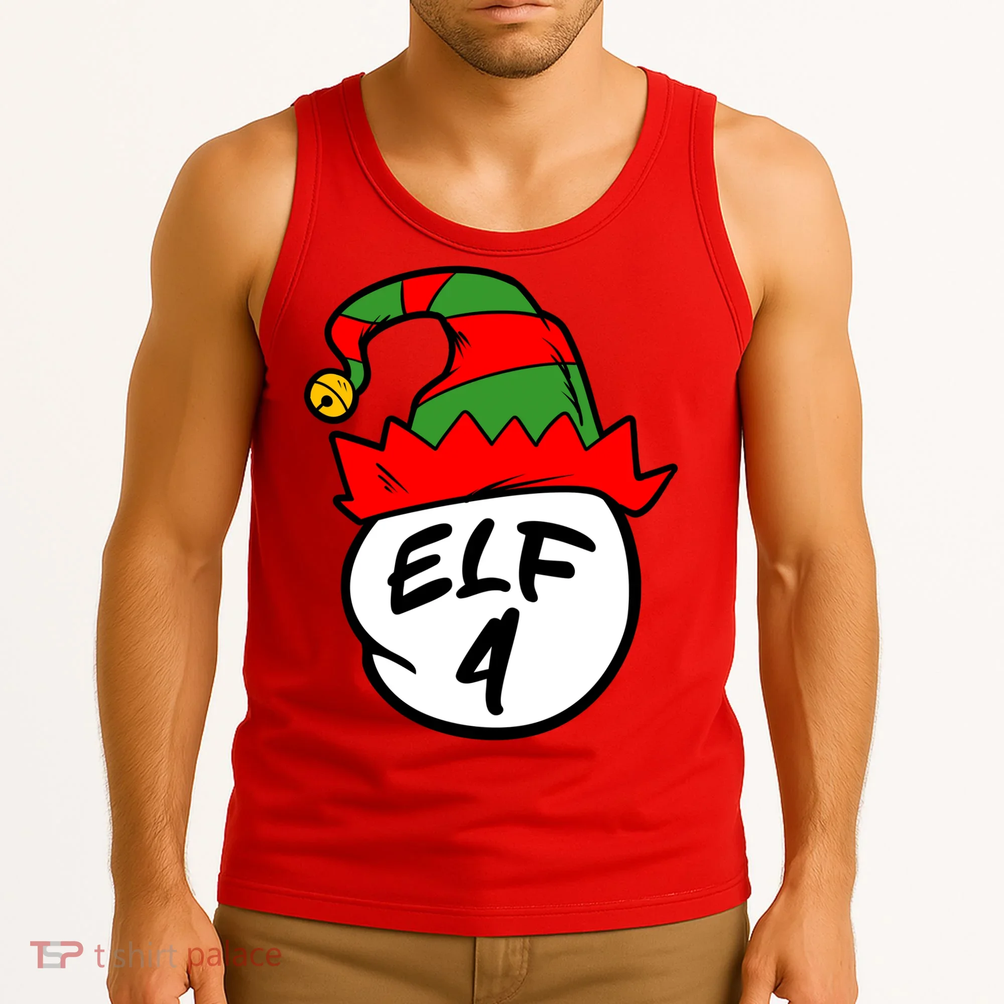 Matching Family Group Elf Hat 4 Tank Top