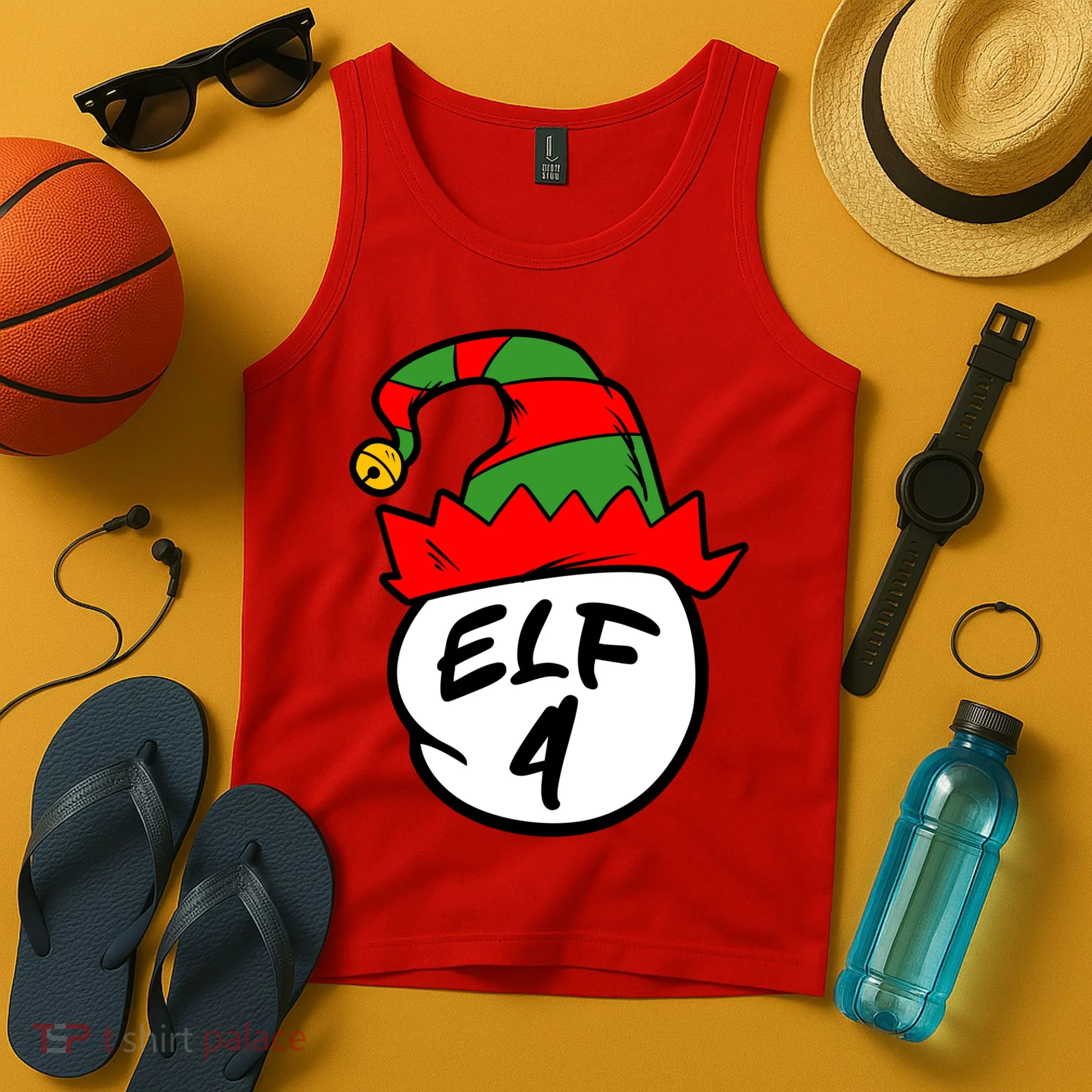 Matching Family Group Elf Hat 4 Tank Top