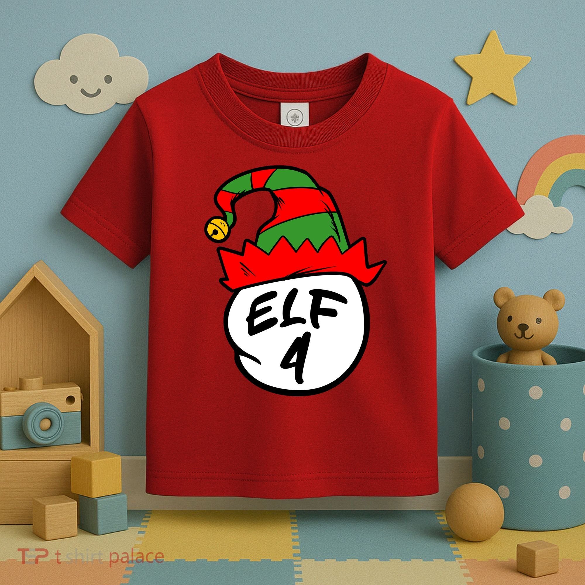 Matching Family Group Elf Hat 4 Toddler T-Shirt