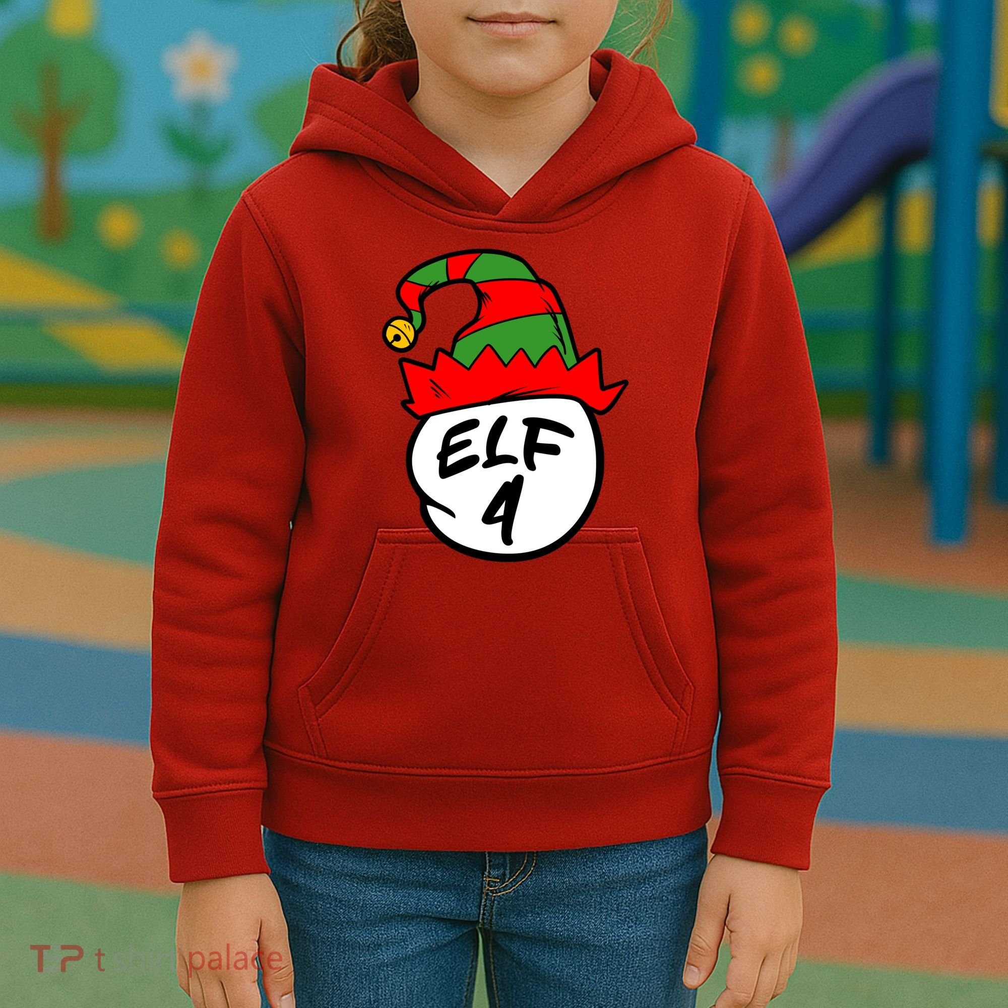 Matching Family Group Elf Hat 4 Kids Hoodie