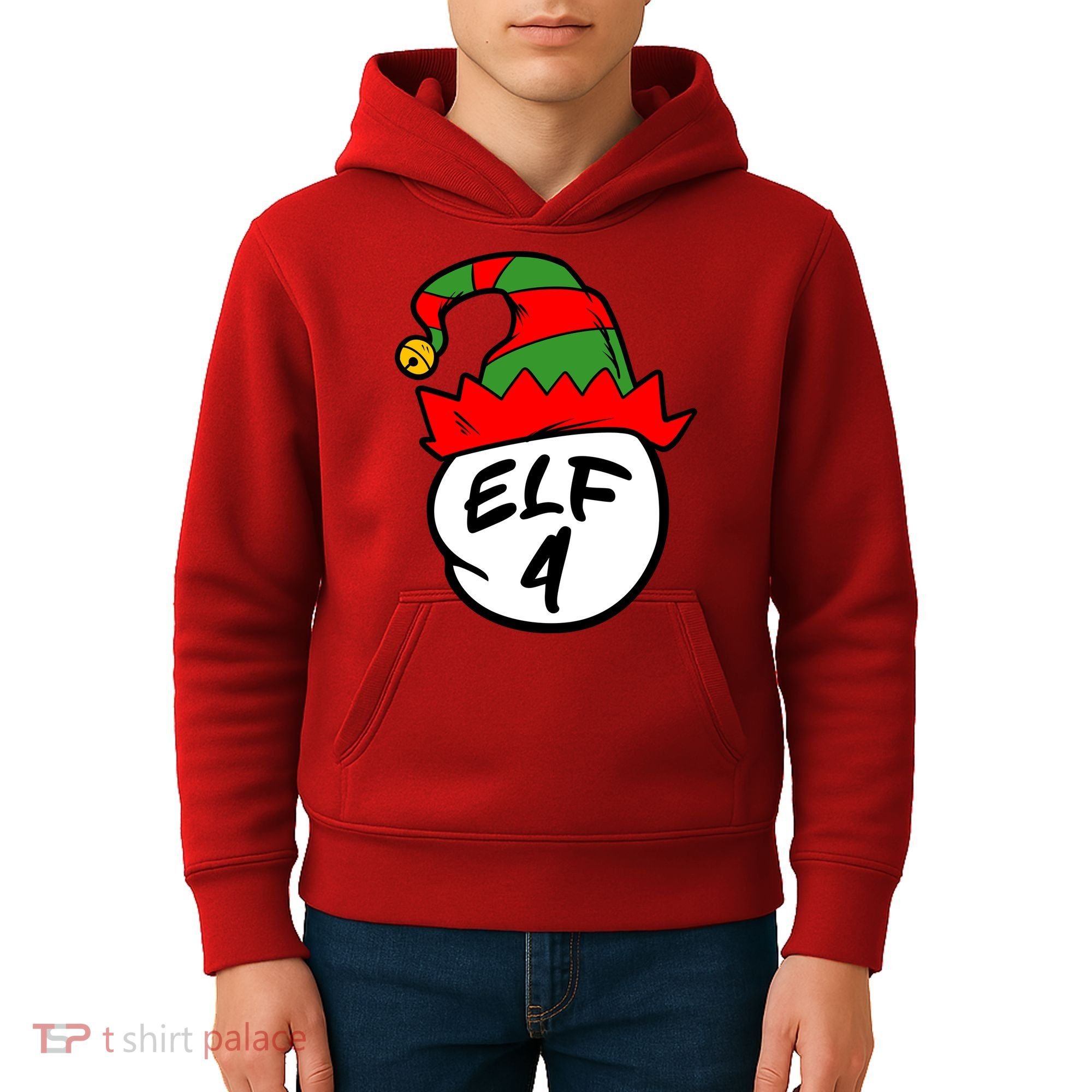 Matching Family Group Elf Hat 4 Kids Hoodie