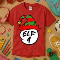 Matching Family Group Elf Hat 4 Kids T-Shirt thumb 3