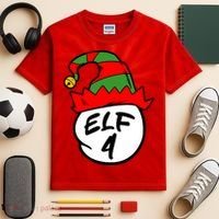 Matching Family Group Elf Hat 4 Kids Tie-Dye T-Shirt thumb 2