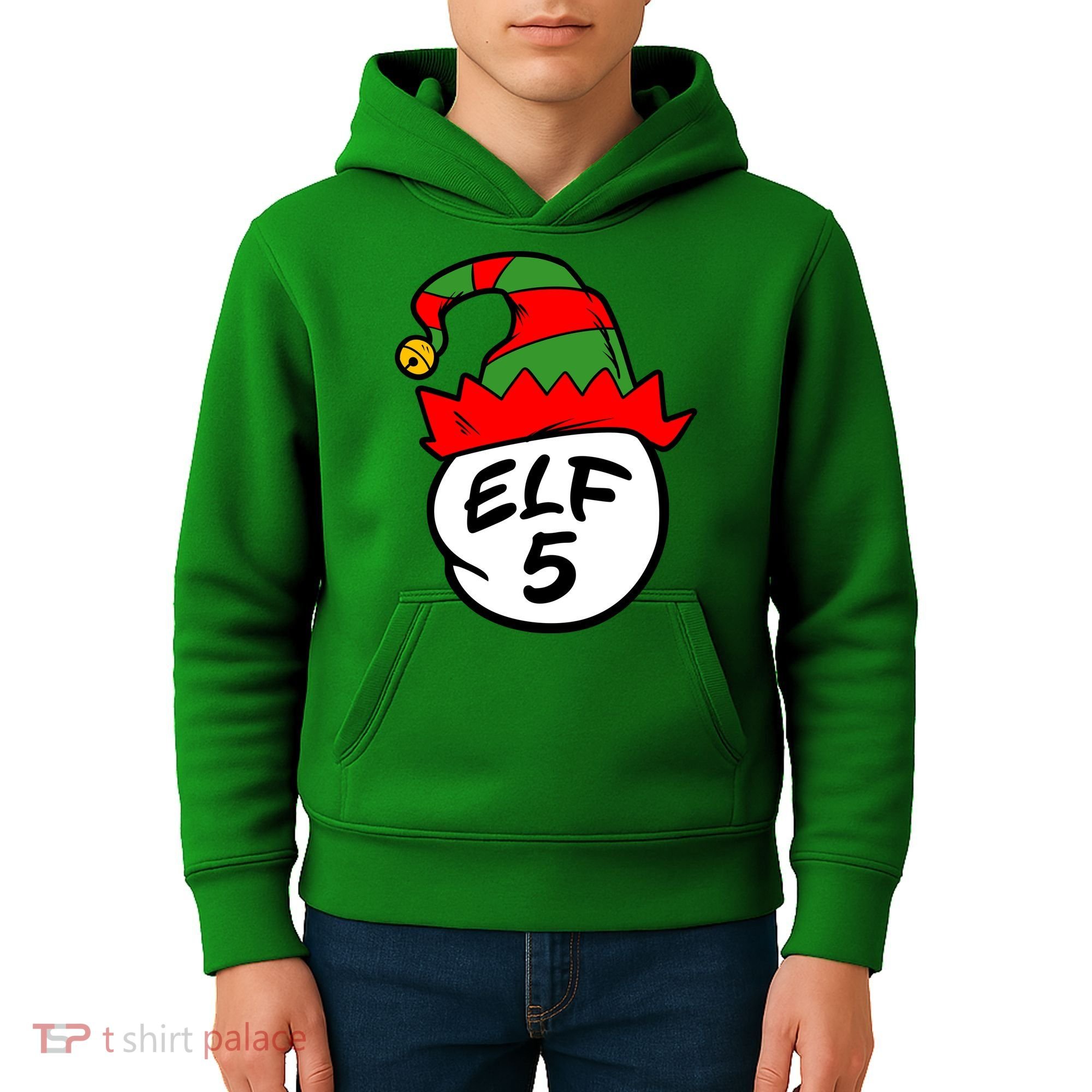Matching Family Group Elf Hat 5 Kids Hoodie