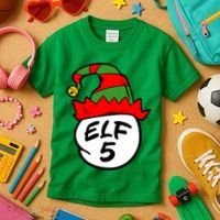 Matching Family Group Elf Hat 5 Kids T-Shirt thumb 3
