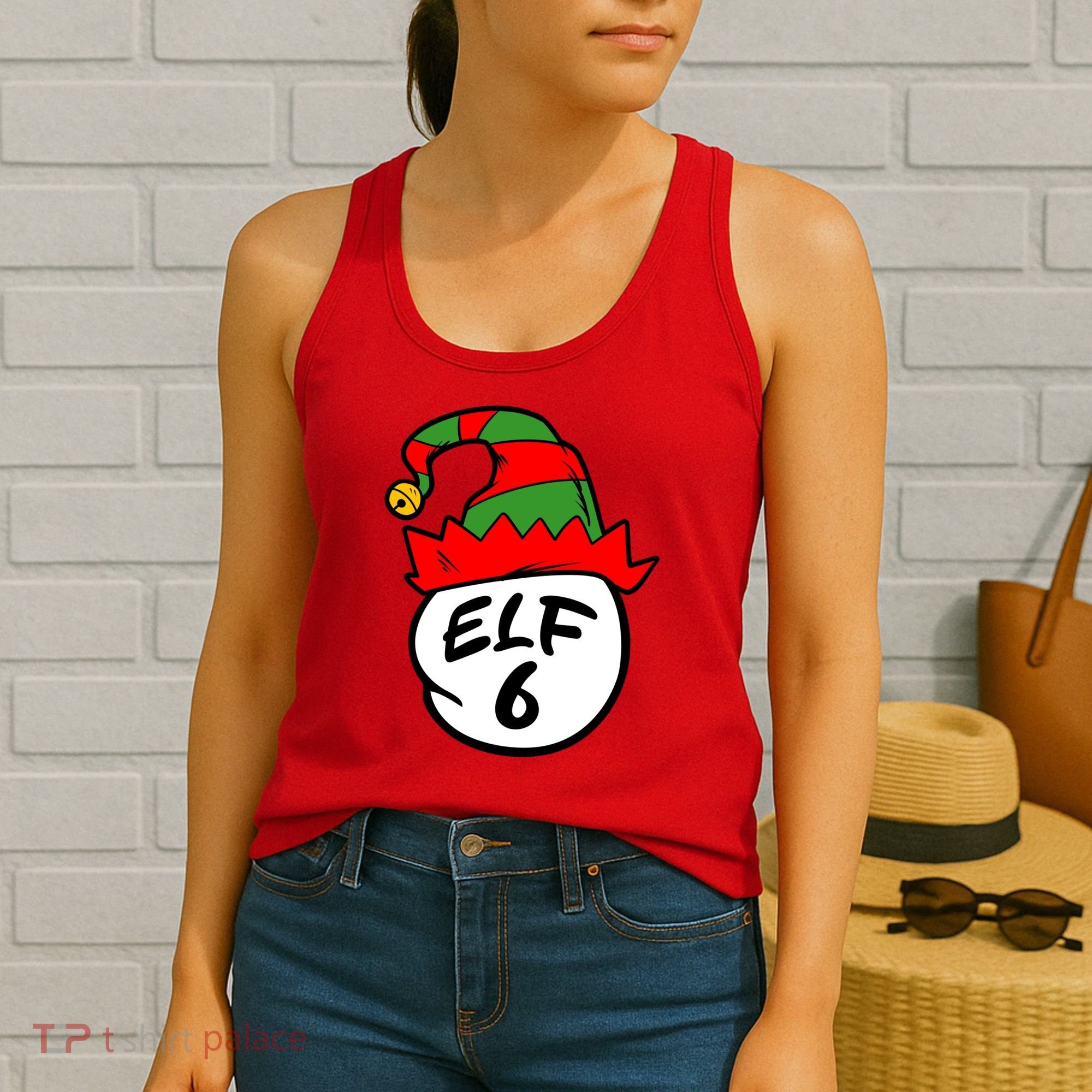 Matching Family Group Elf Hat 6 Women's Tank Top