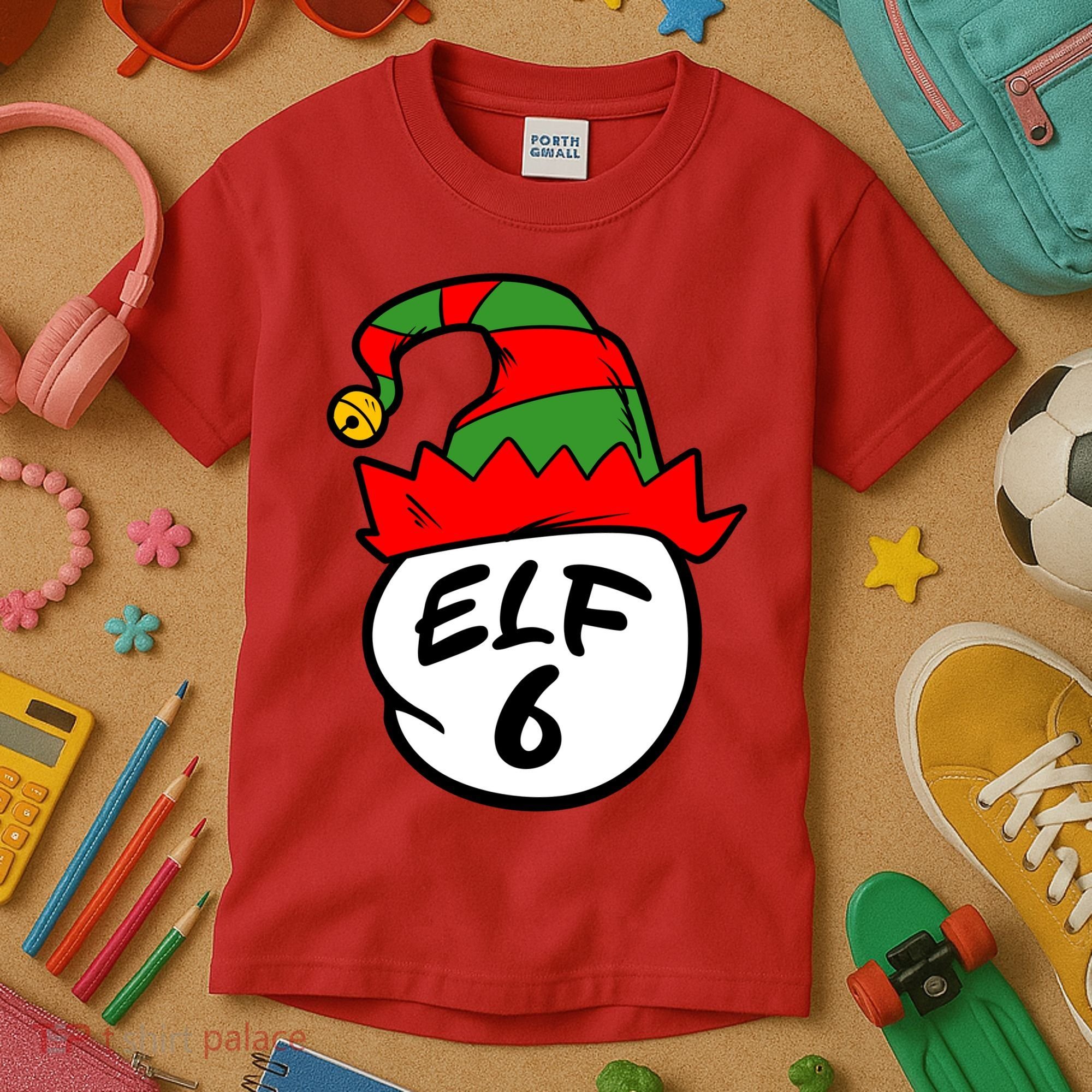 Matching Family Group Elf Hat 6 Kids T-Shirt