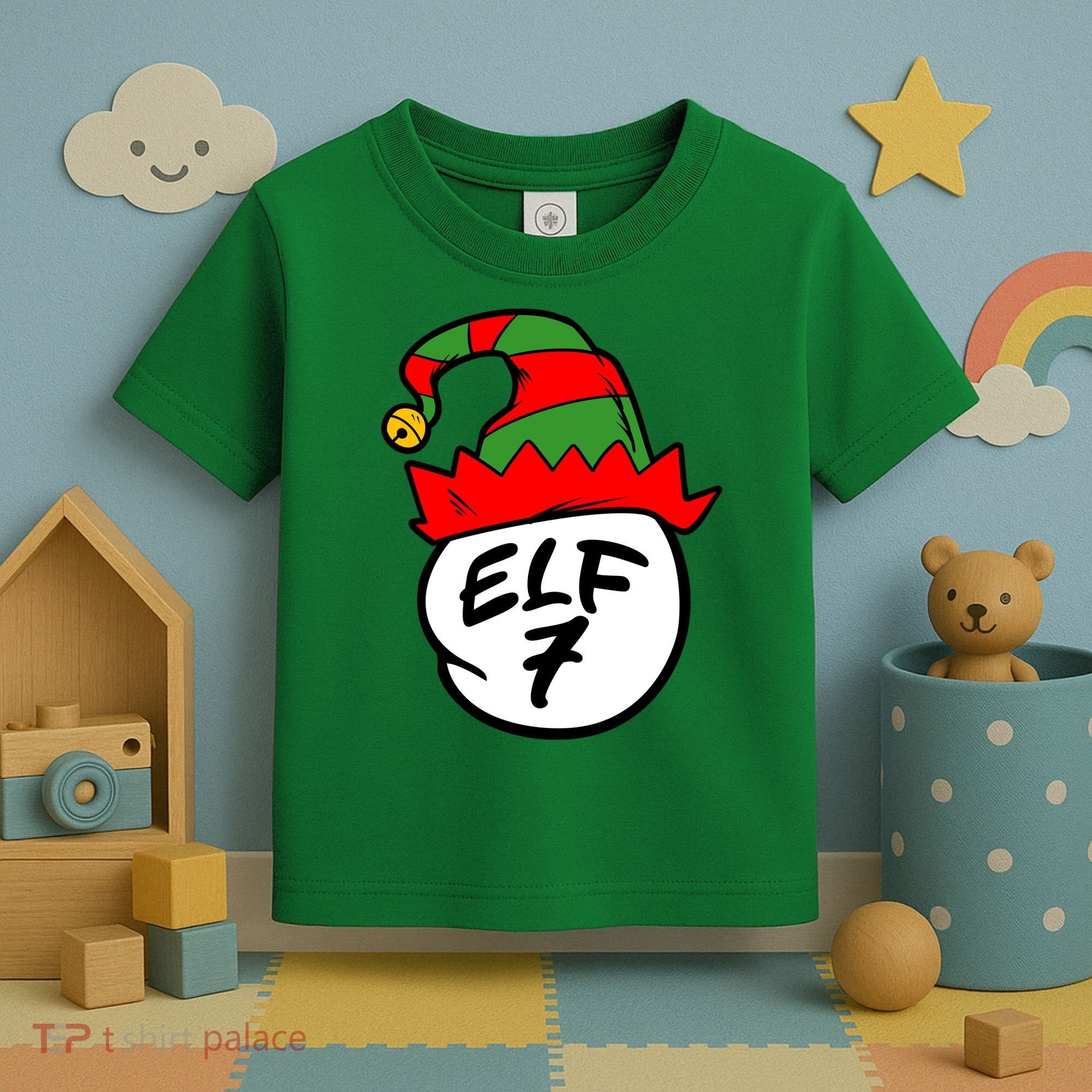 Matching Family Group Elf Hat 7 Toddler T-Shirt