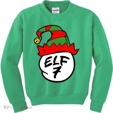 Matching Family Group Elf Hat 7 Kids Sweatshirt