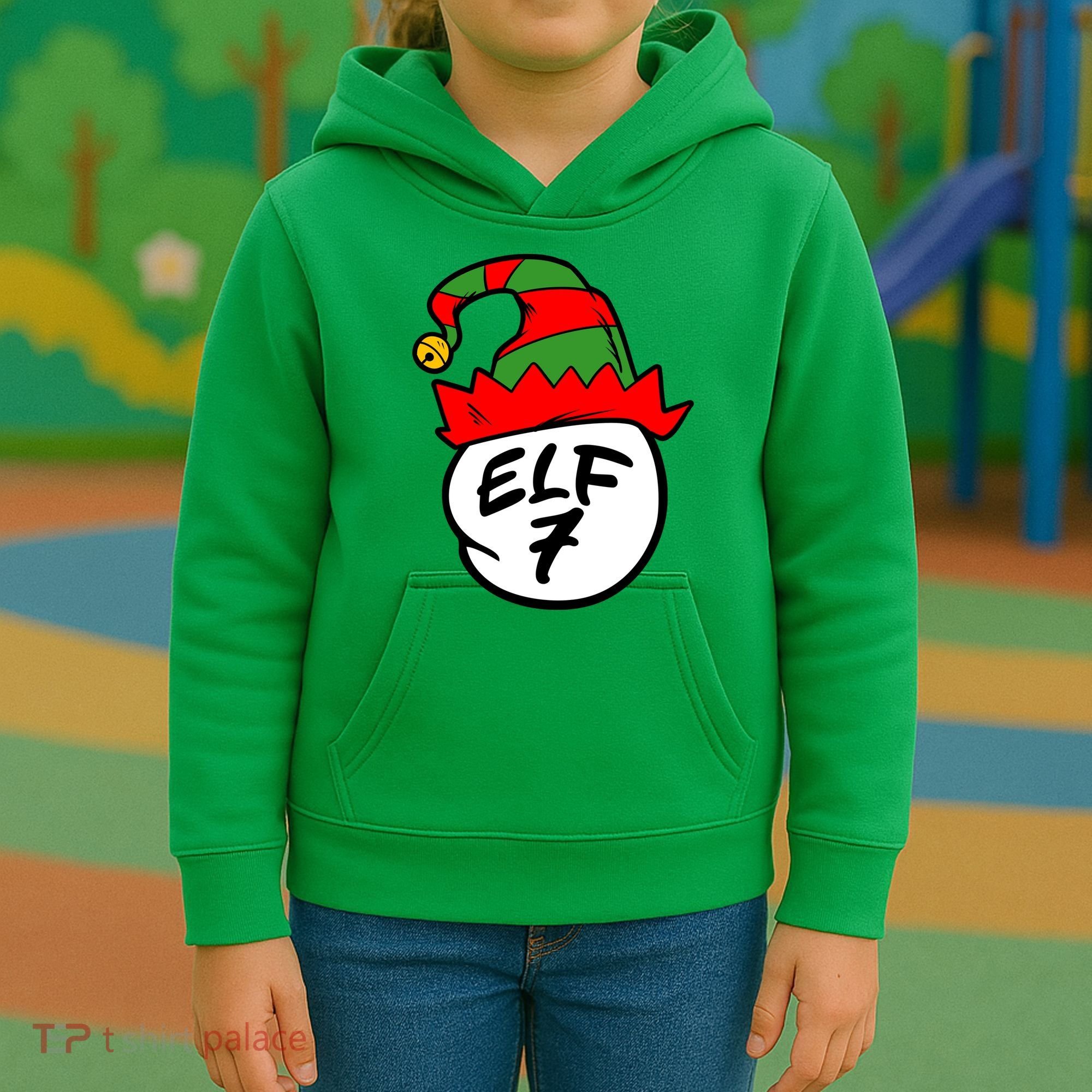 Matching Family Group Elf Hat 7 Kids Hoodie