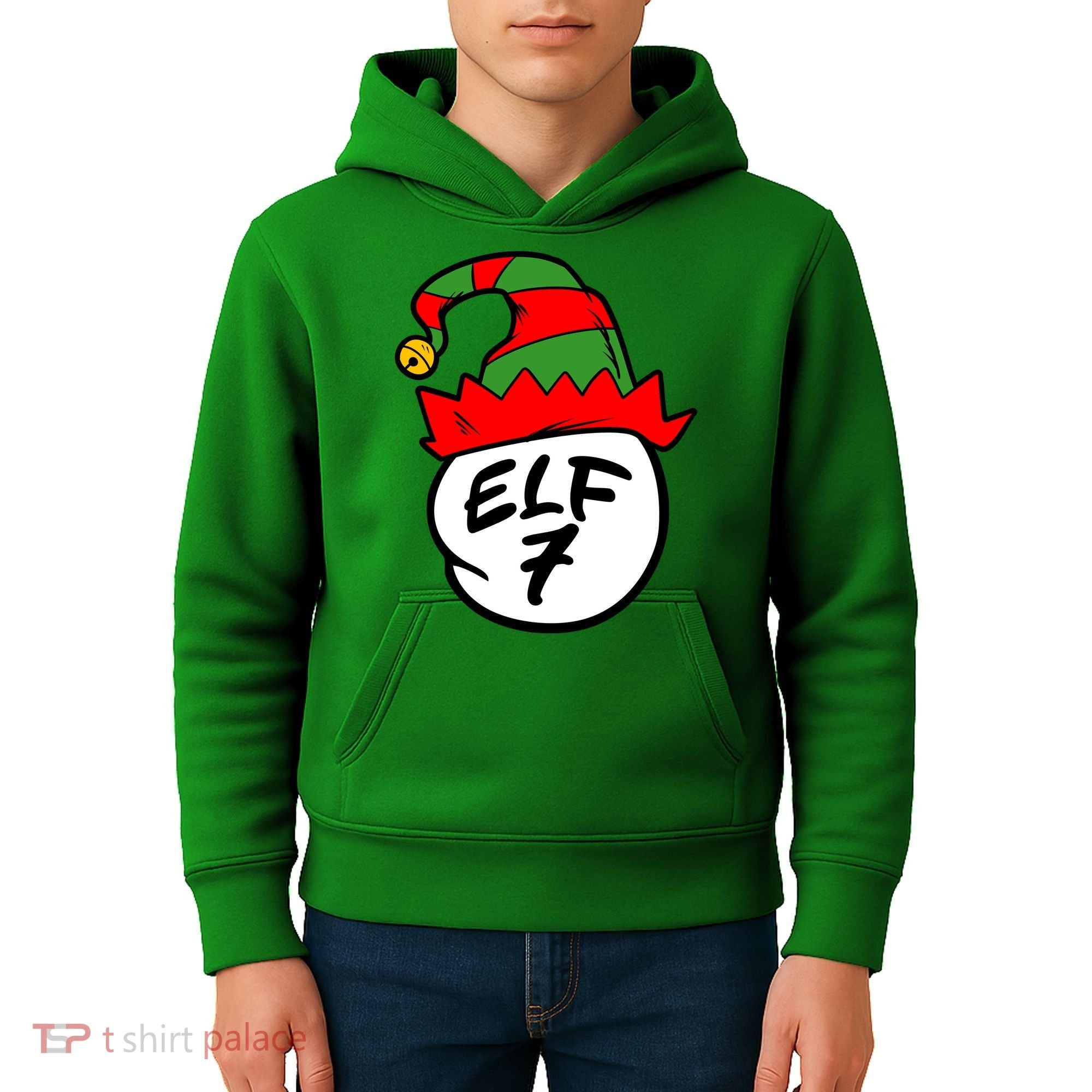 Matching Family Group Elf Hat 7 Kids Hoodie