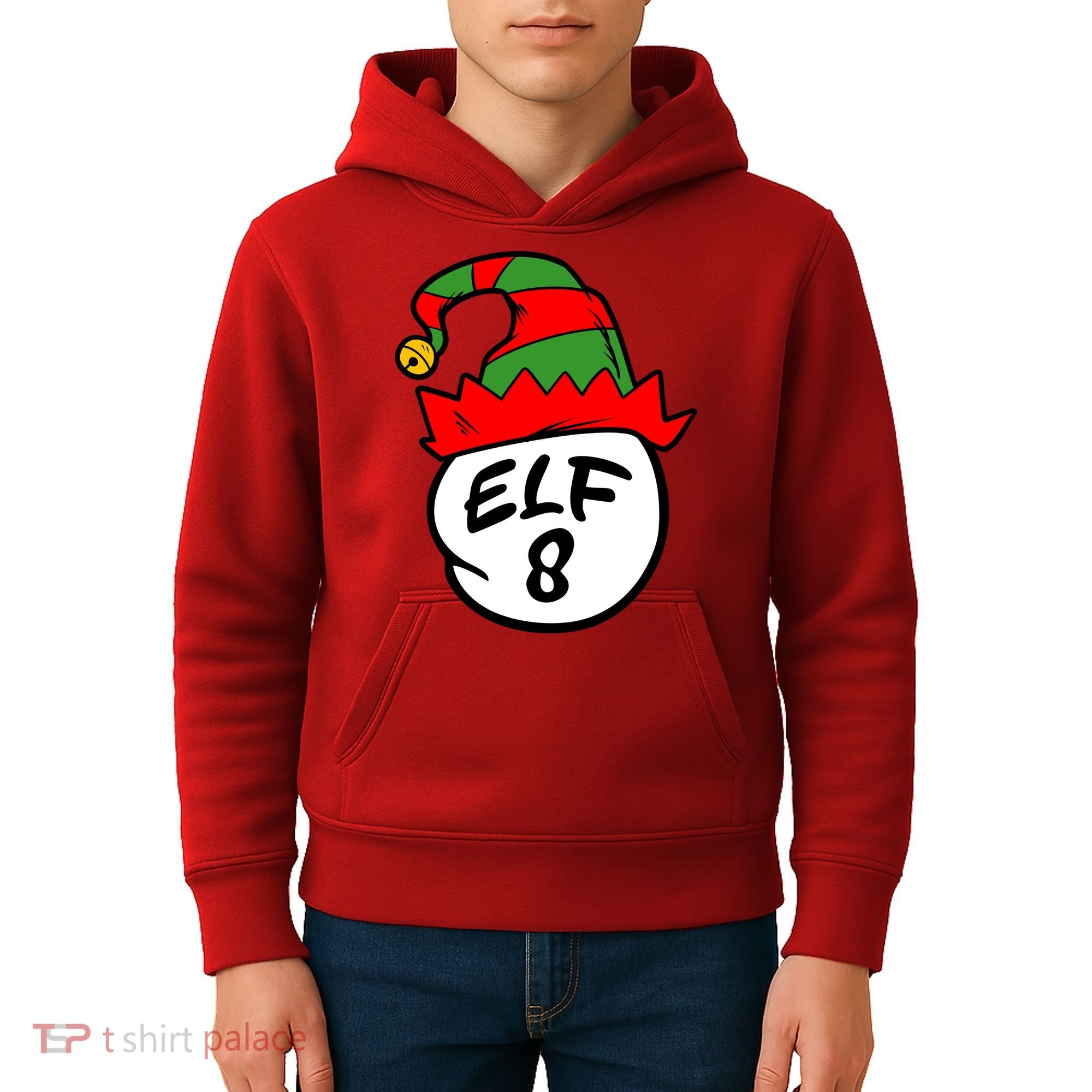 Matching Family Group Elf Hat 8 Kids Hoodie