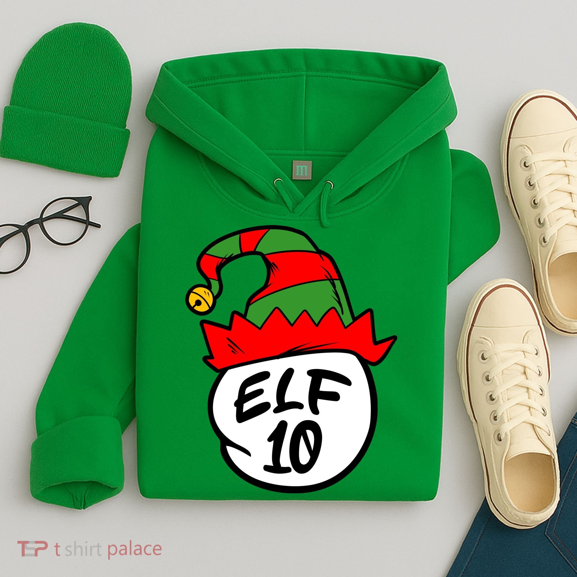 Matching Family Group Elf Hat 10 Hoodie