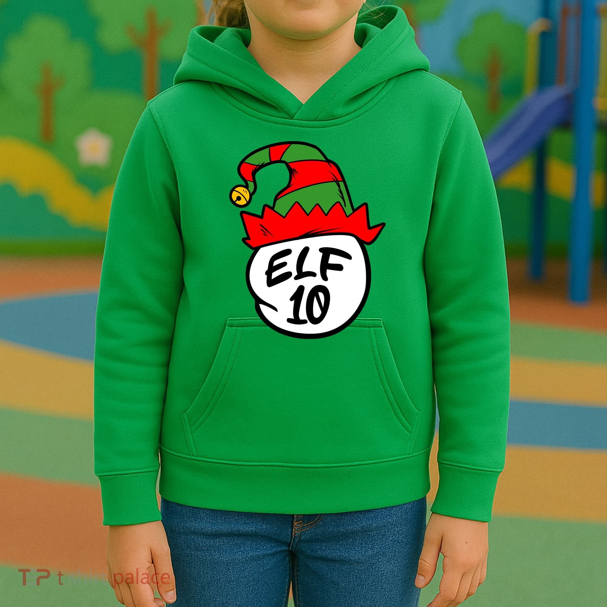 Matching Family Group Elf Hat 10 Kids Hoodie