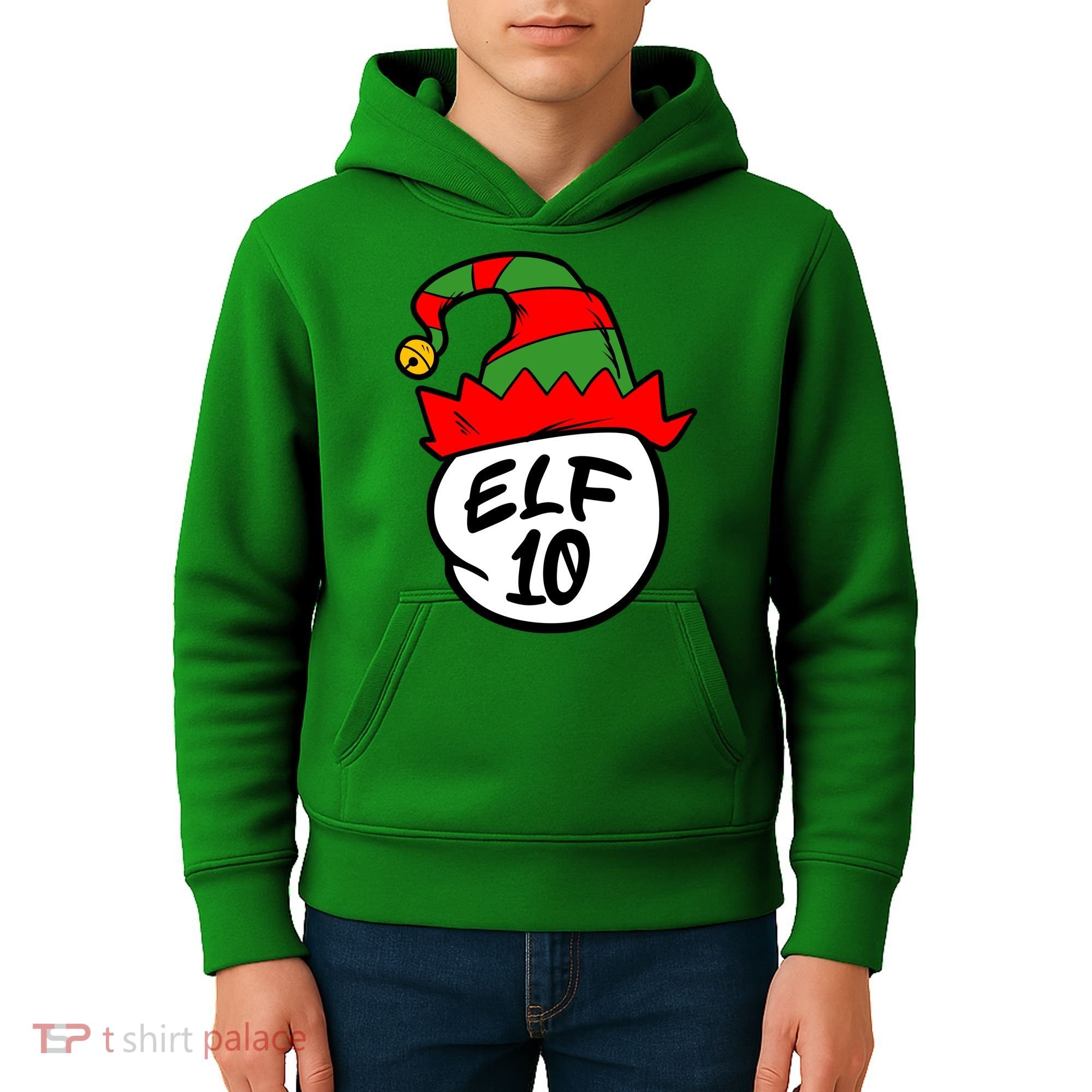 Matching Family Group Elf Hat 10 Kids Hoodie