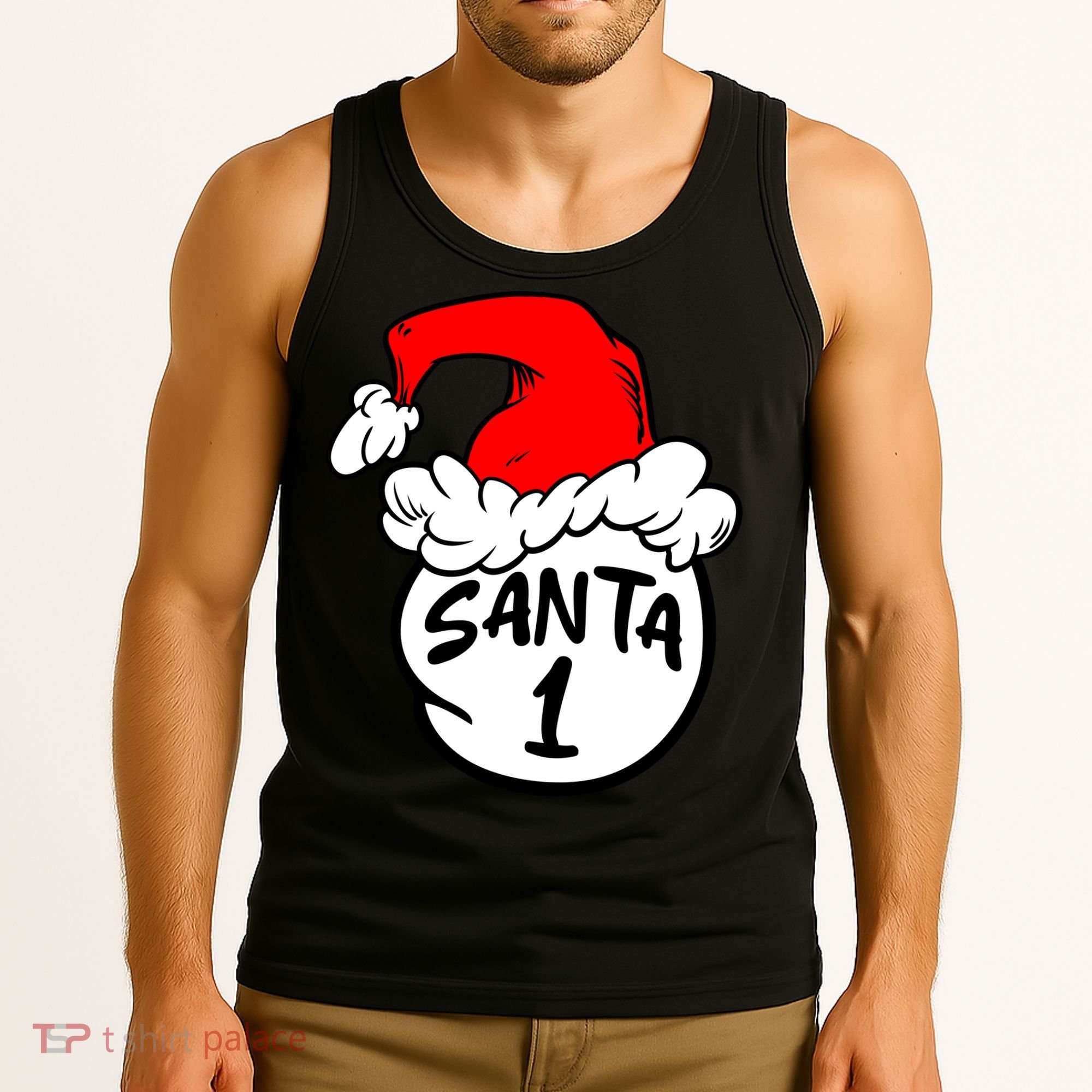 Matching Family Group Santa Hat 1 Tank Top