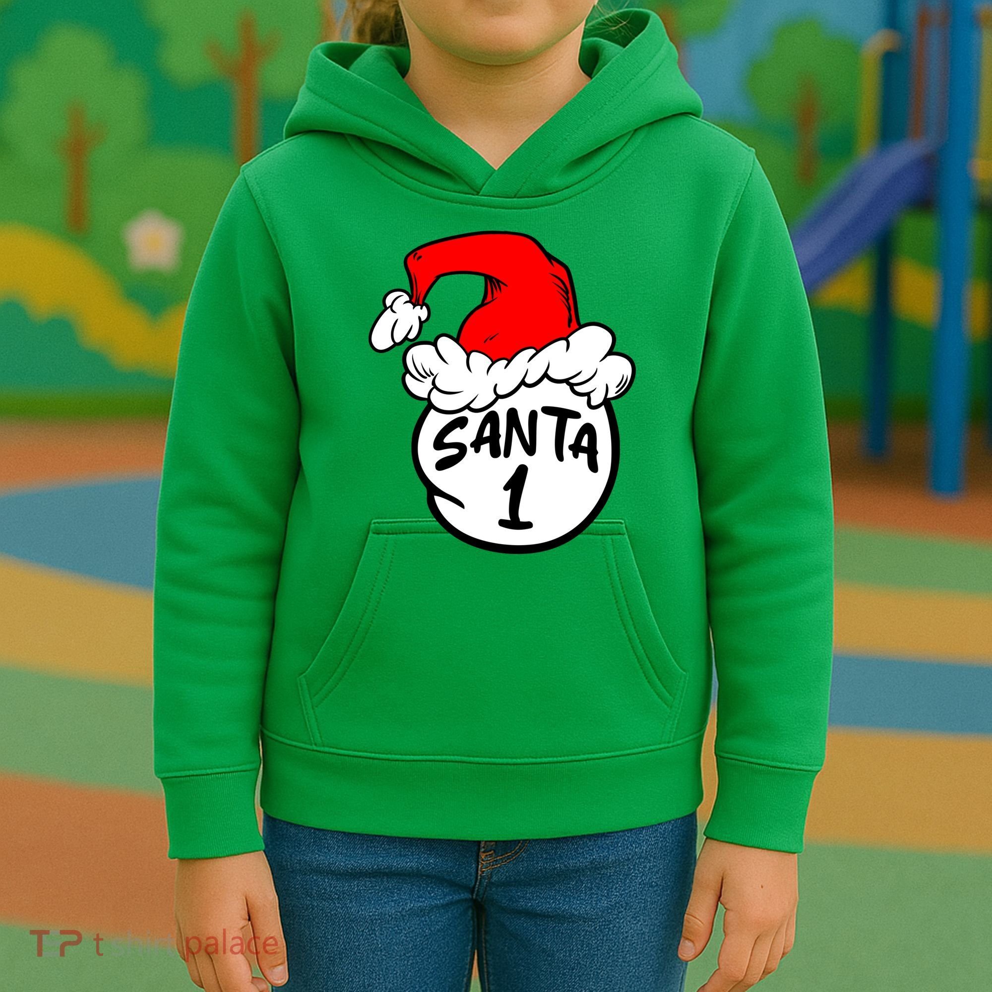 Matching Family Group Santa Hat 1 Kids Hoodie