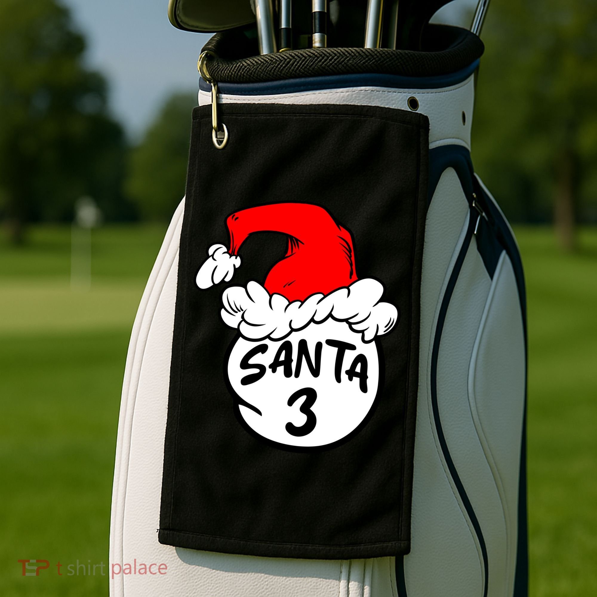 Matching Family Group Santa Hat 3 Golf Towel