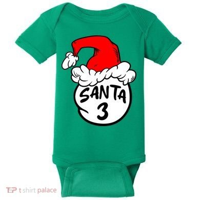 Matching Family Group Santa Hat 3 Baby Bodysuit
