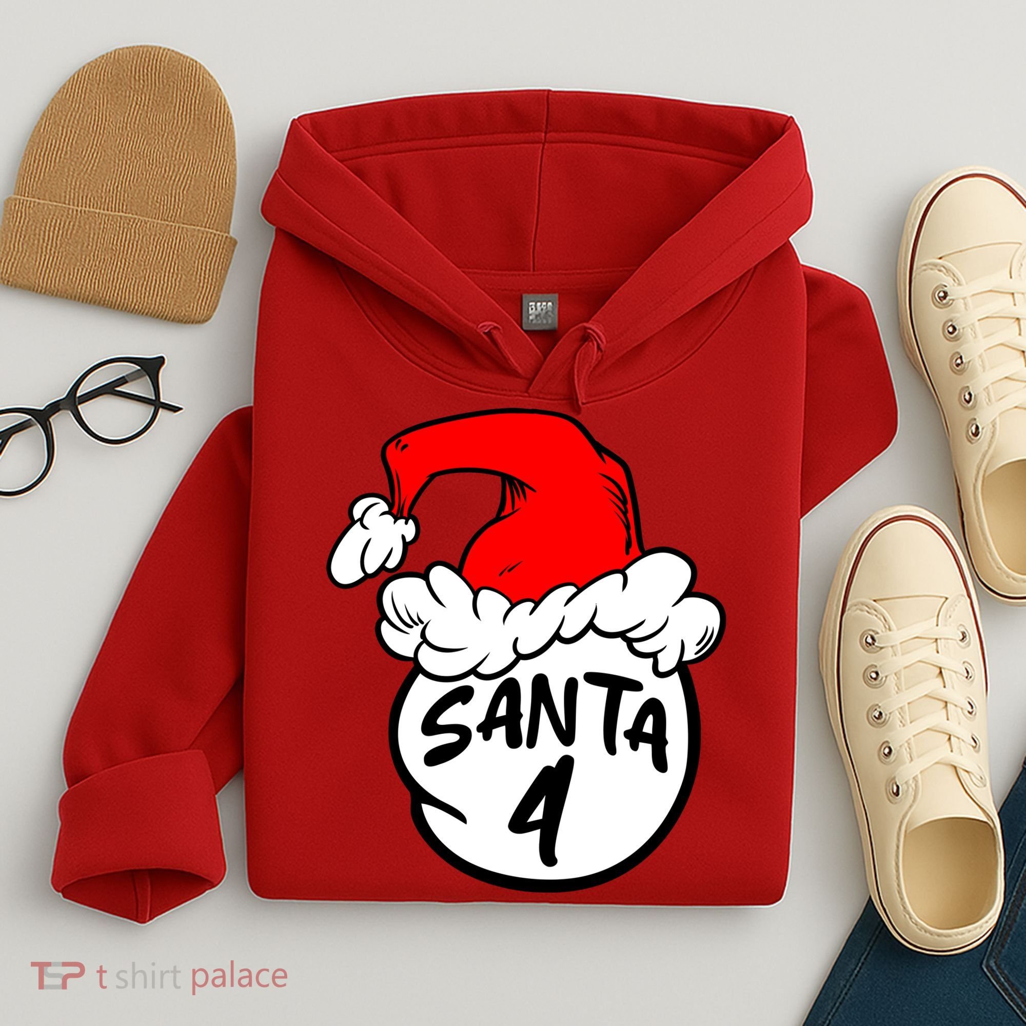 Matching Family Group Santa Hat 4 Hoodie
