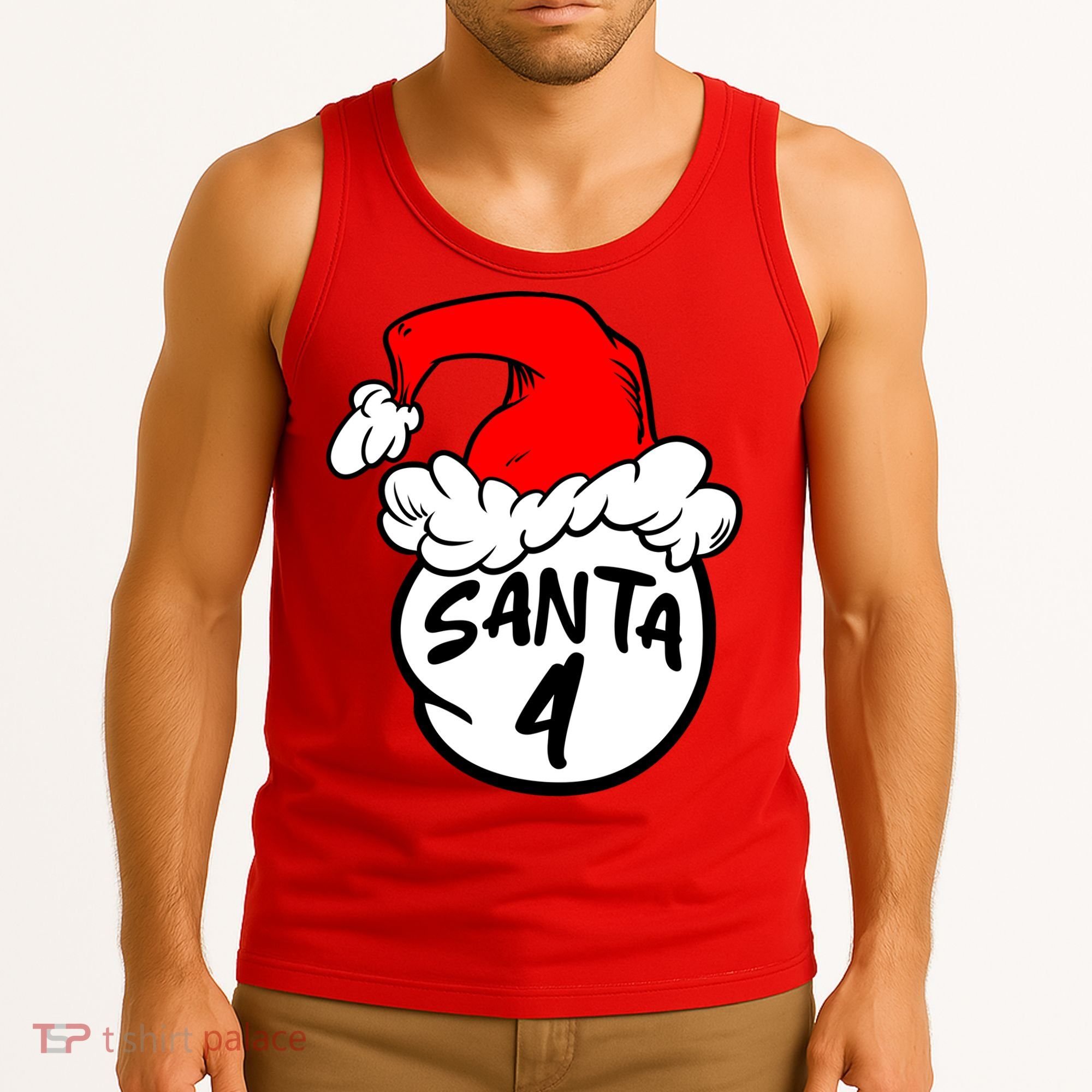 Matching Family Group Santa Hat 4 Tank Top