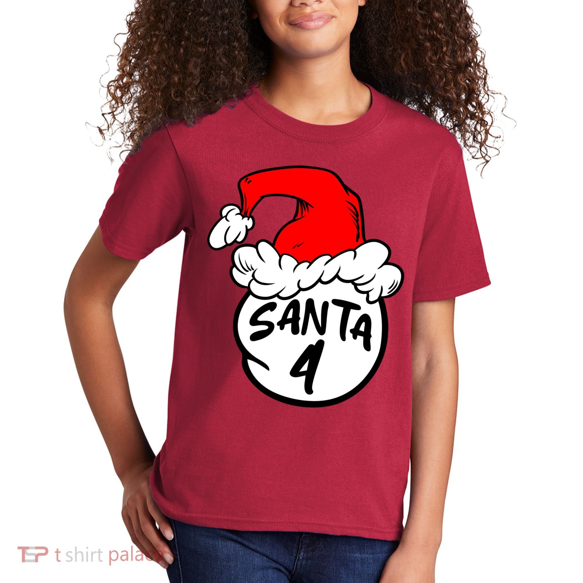 Matching Family Group Santa Hat 4 Kids T-Shirt