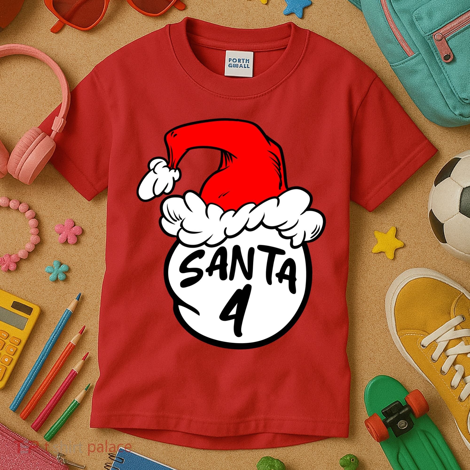 Matching Family Group Santa Hat 4 Kids T-Shirt