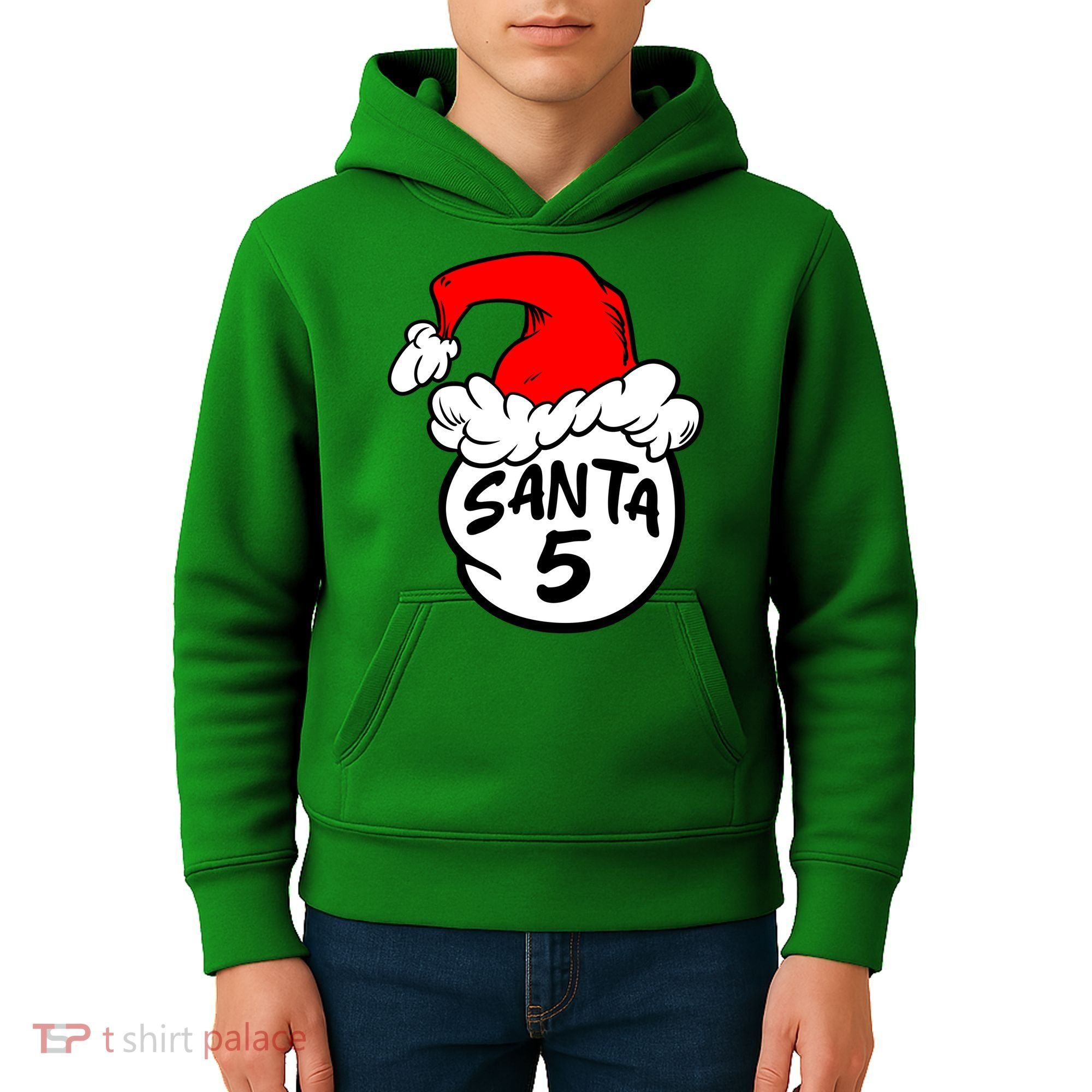 Matching Family Group Santa Hat 5 Kids Hoodie