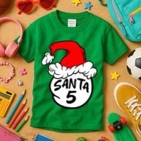 Matching Family Group Santa Hat 5 Kids T-Shirt thumb 3