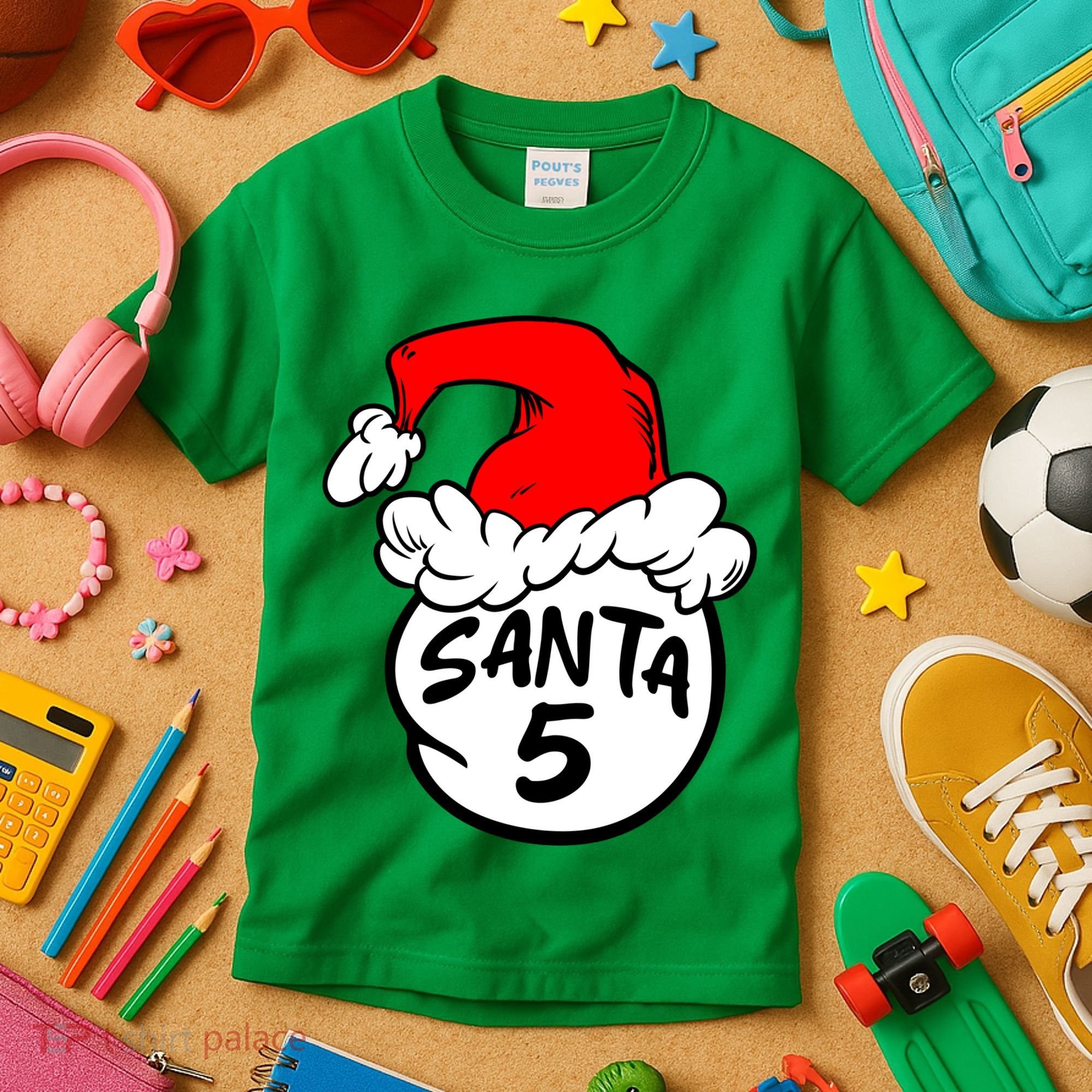 Matching Family Group Santa Hat 5 Kids T-Shirt