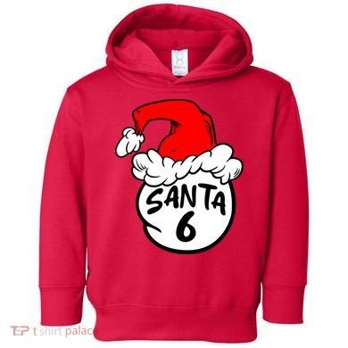 Matching Family Group Santa Hat 6 Toddler Hoodie